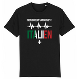 Mon groupe Sanguin est Italien Plus - t-shirt unisexe coton bio - Imprimé FR - Ici & Là - T-shirts & Souvenirs de chez toi