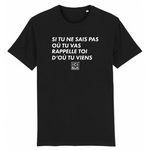 Si tu ne sais pas où tu vas, Rappelle toi d'où tu viens - T-shirt unisexe coton bio - imprimé FR - Ici & Là - T-shirts & Souvenirs de chez toi