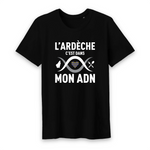 L'Ardèche c'est dans mon ADN - T-shirt coton bio 100 % - imprimé dans le midi - Ici & Là - T-shirts & Souvenirs de chez toi