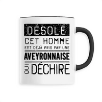 Thumbnail for Désolé cet homme est pris par une Aveyronnaise qui déchire - Tasse à café Mug Souvenir - imprimé dans le Midi - Ici & Là - T-shirts & Souvenirs de chez toi