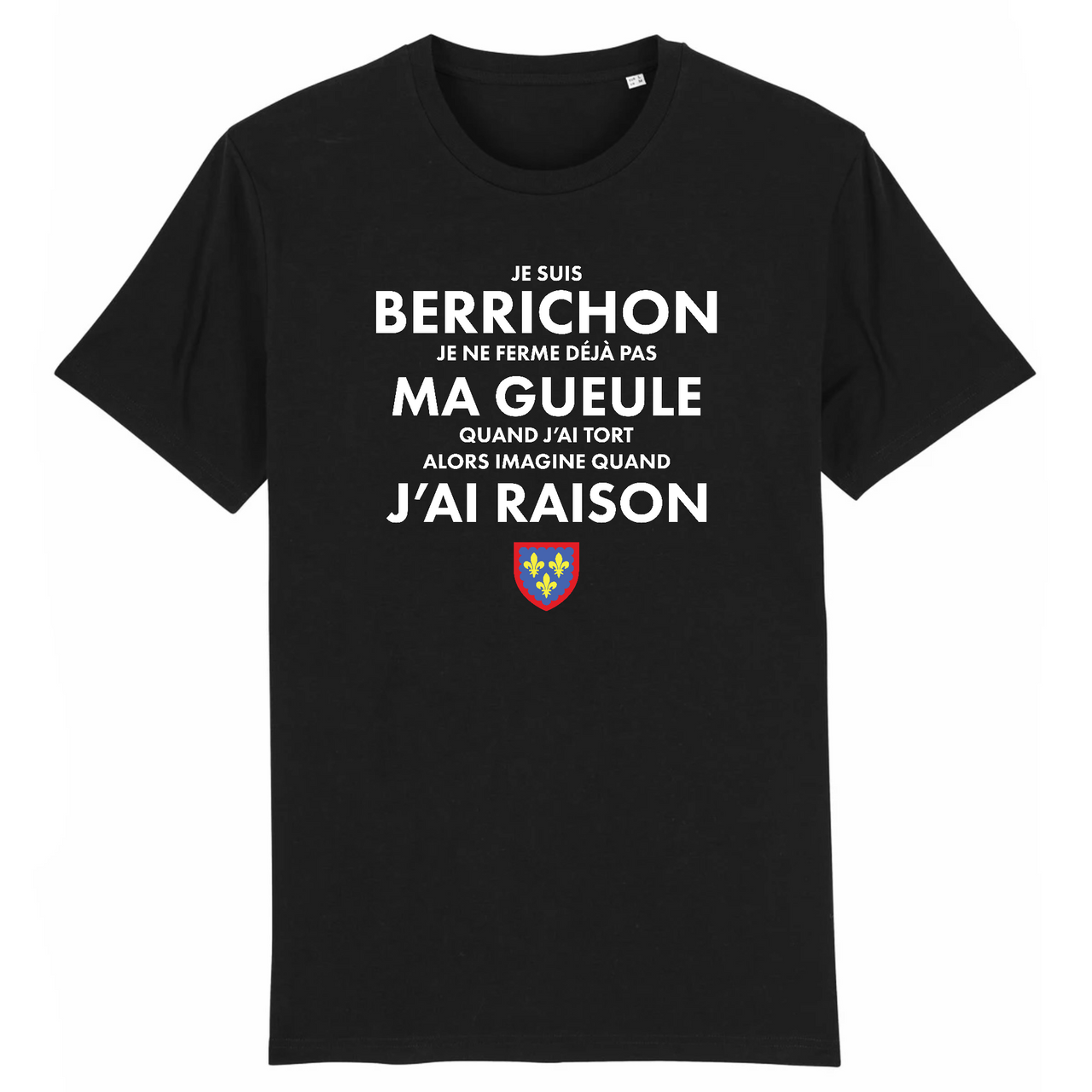 T-shirt Berrichon noir - Je ne ferme pas ma gueule