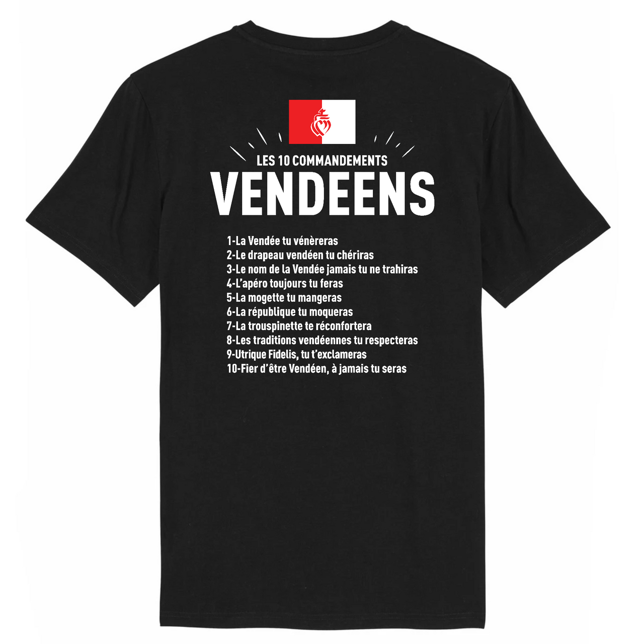 10 commandements vendéens - T-shirt coton bio - imprimé sur le dos fr - Ici & Là - T-shirts & Souvenirs de chez toi