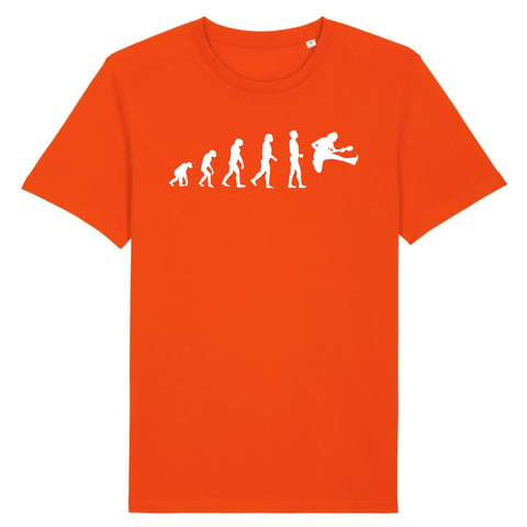 Evolution de l'homme vers le Guitariste - T-shirt coton bio 100 % - Imprimé FR - Ici & Là - T-shirts & Souvenirs de chez toi