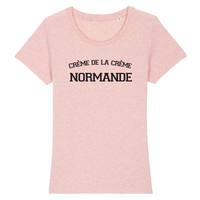 Thumbnail for Crème de la crème Normande - T-shirt femme BIO Bio - impression FR - Ici & Là - T-shirts & Souvenirs de chez toi