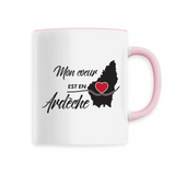 Mon Coeur est en Ardèche - Mug Tasse Café - Imprimé dans le Midi - Ici & Là - T-shirts & Souvenirs de chez toi