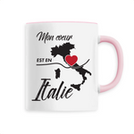 Mon Coeur est en Italie - Mug Tasse Café - Imprimé dans le Midi - Ici & Là - T-shirts & Souvenirs de chez toi