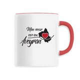 Mon Coeur est en Aveyron - Mug Tasse Café - Imprimé dans le Midi - Ici & Là - T-shirts & Souvenirs de chez toi