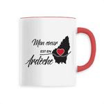Mon Coeur est en Ardèche - Mug Tasse Café - Imprimé dans le Midi - Ici & Là - T-shirts & Souvenirs de chez toi
