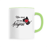 Mon Coeur est en Aveyron - Mug Tasse Café - Imprimé dans le Midi - Ici & Là - T-shirts & Souvenirs de chez toi