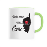 Mon Coeur est en Corse - Mug céramique d - Tasse Café - Imprimé dans le Midi - Ici & Là - T-shirts & Souvenirs de chez toi