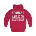 Veste zippée - Cadeau humour pour un Normand - Dieu mais en mieux