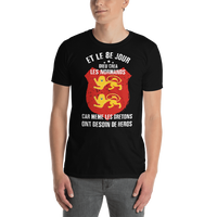 Thumbnail for T-shirt Normandie noir dos - Et le 8e jour Dieu créa les Normands