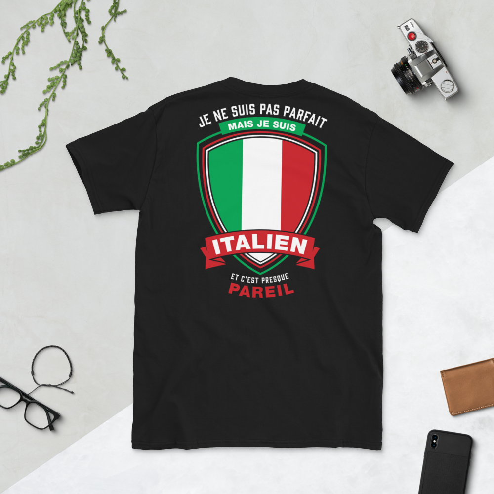T-shirt Italie gris foncé - Je ne suis pas parfait, je suis Italien face