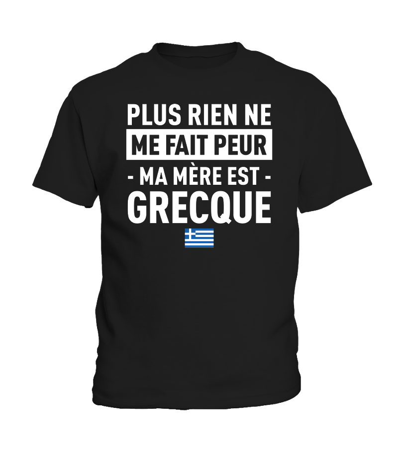 T-shirt enfant Grèce noir - Plus rien ne me fait peur