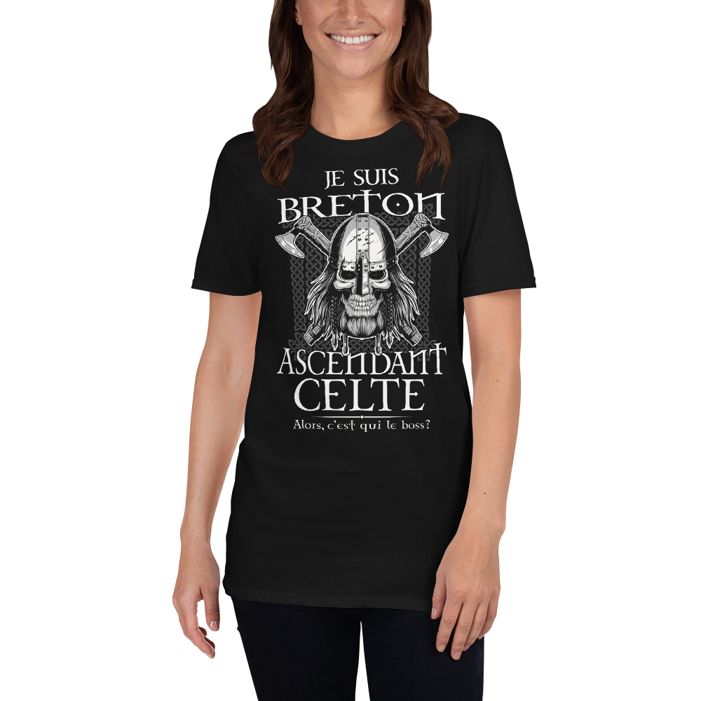 T-shirt Bretagne noir - Fierté celtique avec humour