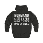 Veste zippée - Cadeau humour pour un Normand - Dieu mais en mieux