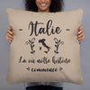 Coussin décoratif Italie - Là où notre histoire commence
