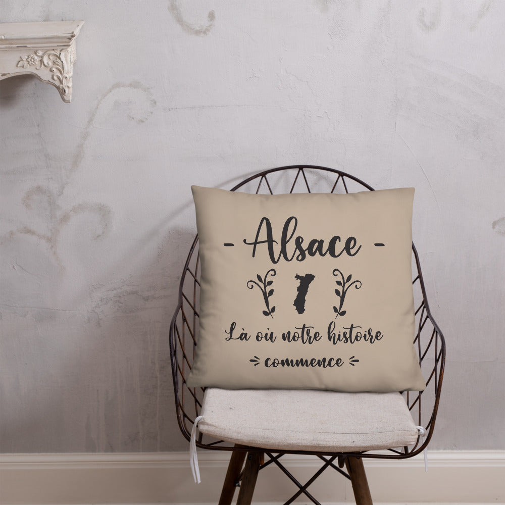 Coussin décoratif Alsace : Là où notre histoire commence - Ici & Là - T-shirts & Souvenirs de chez toi