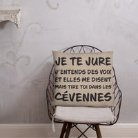 Thumbnail for Coussin décoratif Cévennes, j'entends des voix - 55 x 55 cm - Ici & Là - T-shirts & Souvenirs de chez toi