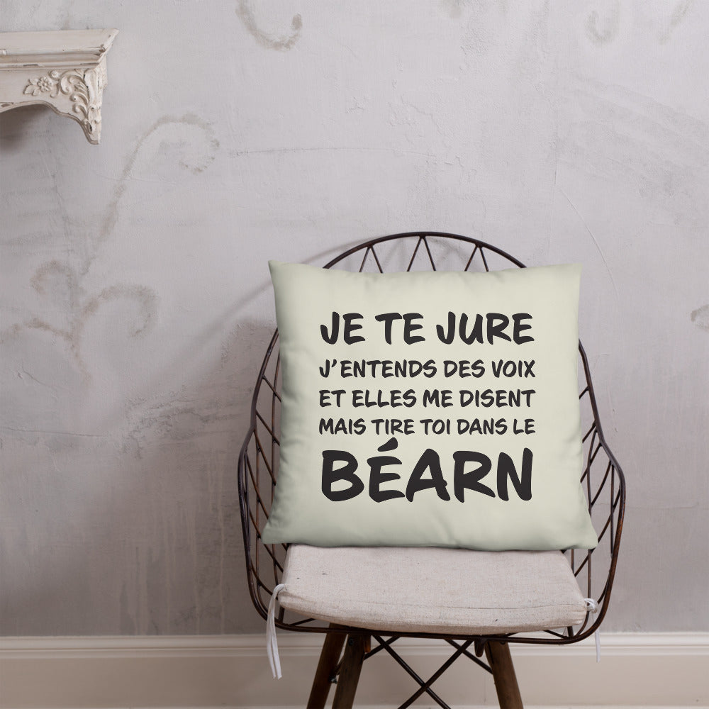 Coussin décoratif Béarn, j'entends des voix 55x55 cm - Ici & Là - T-shirts & Souvenirs de chez toi