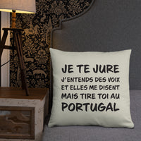 Thumbnail for Coussin décoratif Portugal, j'entends des voix 55cmx 55cm - Ici & Là - T-shirts & Souvenirs de chez toi