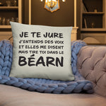 Coussin décoratif Béarn, j'entends des voix 55x55 cm - Ici & Là - T-shirts & Souvenirs de chez toi