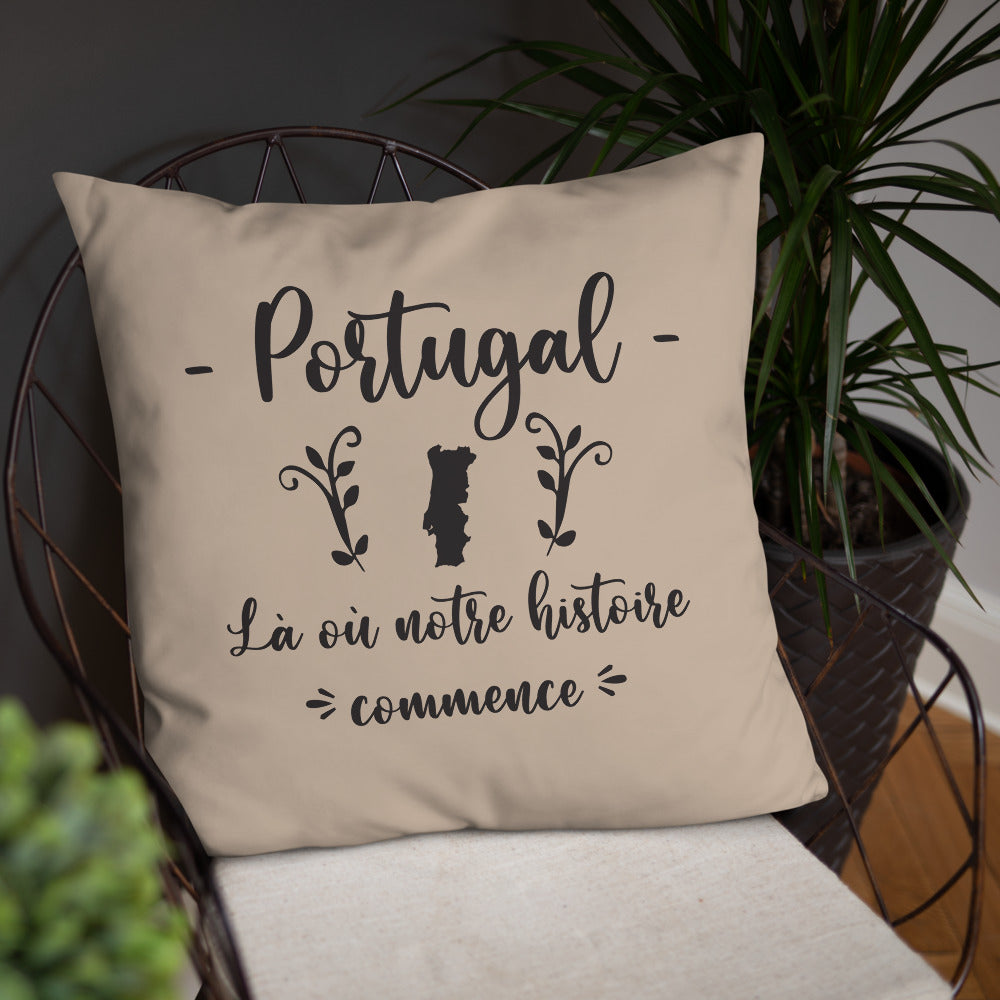 Coussin décoratif Portugal, Là où notre histoire commence - Ici & Là - T-shirts & Souvenirs de chez toi