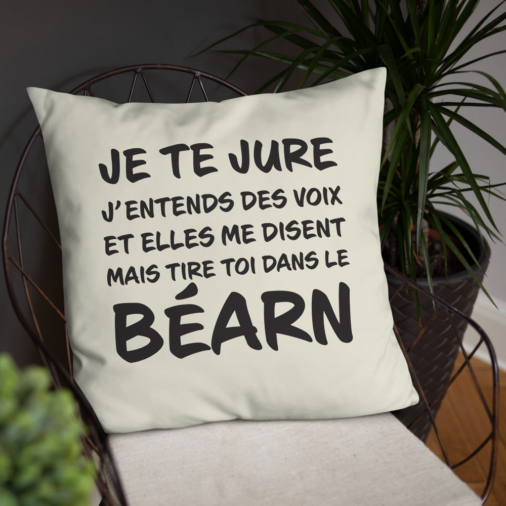 Coussin décoratif Béarn, j'entends des voix 55x55 cm - Ici & Là - T-shirts & Souvenirs de chez toi