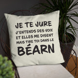 Coussin décoratif Béarn, j'entends des voix 55x55 cm - Ici & Là - T-shirts & Souvenirs de chez toi