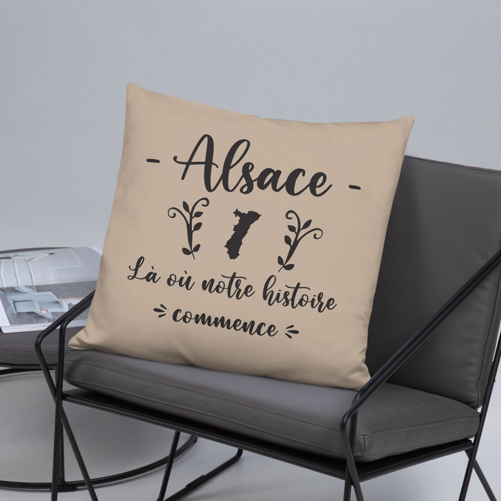 Coussin décoratif Alsace : Là où notre histoire commence - Ici & Là - T-shirts & Souvenirs de chez toi