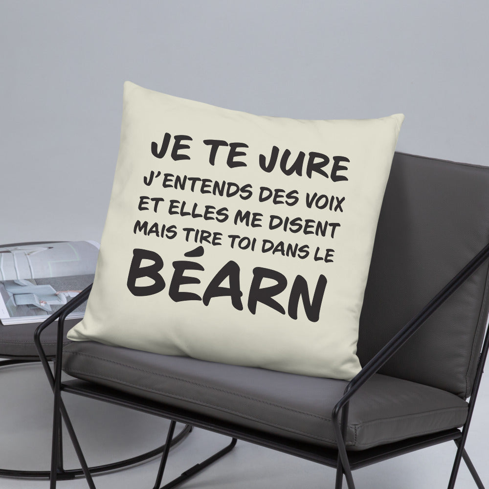 Coussin décoratif Béarn, j'entends des voix 55x55 cm - Ici & Là - T-shirts & Souvenirs de chez toi