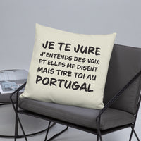 Thumbnail for Coussin décoratif Portugal, j'entends des voix 55cmx 55cm - Ici & Là - T-shirts & Souvenirs de chez toi