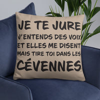 Thumbnail for Coussin décoratif Cévennes, j'entends des voix - 55 x 55 cm - Ici & Là - T-shirts & Souvenirs de chez toi