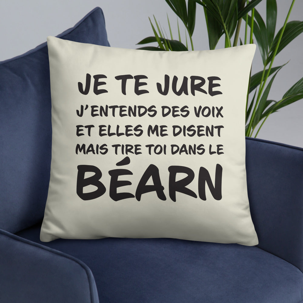 Coussin décoratif Béarn, j'entends des voix 55x55 cm - Ici & Là - T-shirts & Souvenirs de chez toi