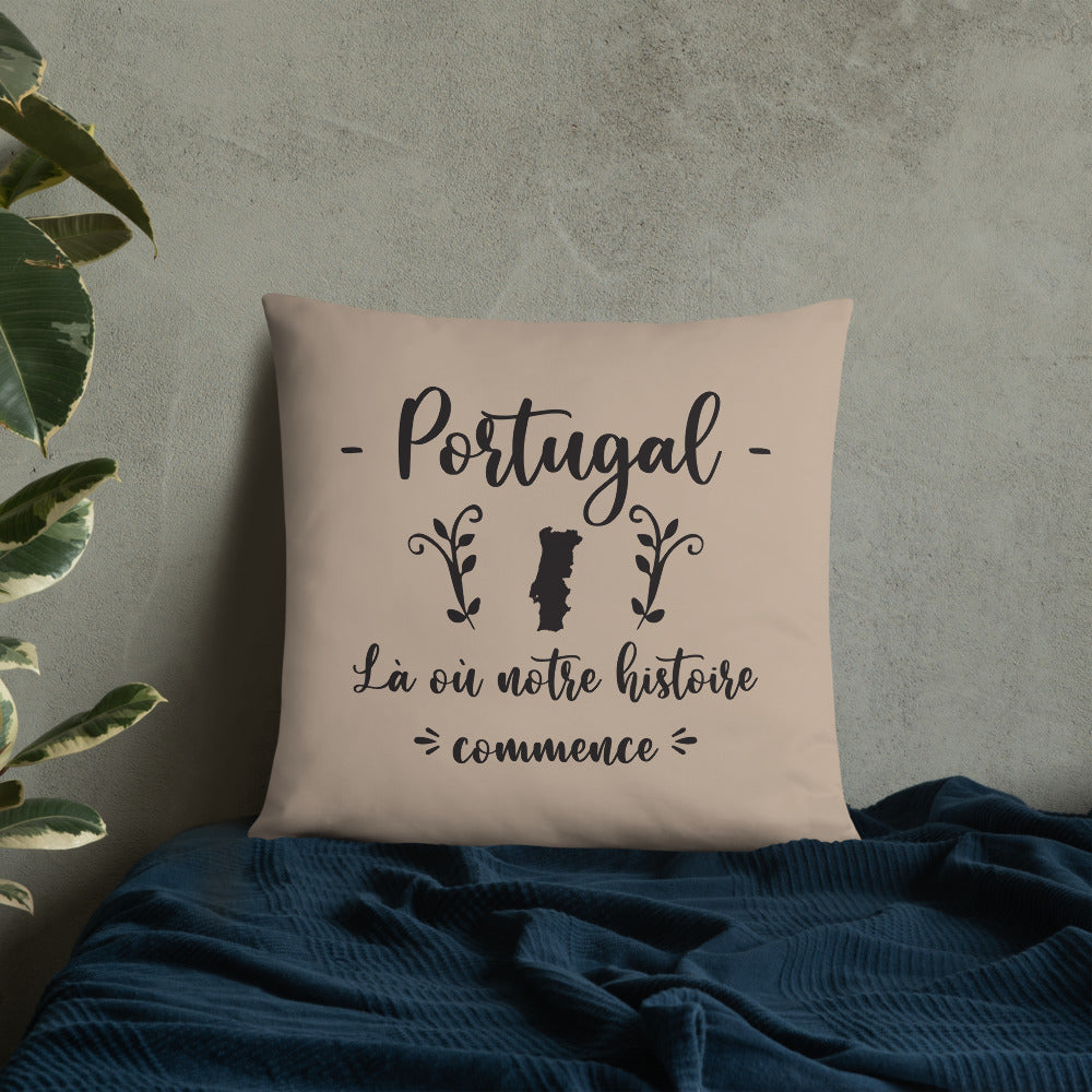 Coussin décoratif Portugal, Là où notre histoire commence - Ici & Là - T-shirts & Souvenirs de chez toi