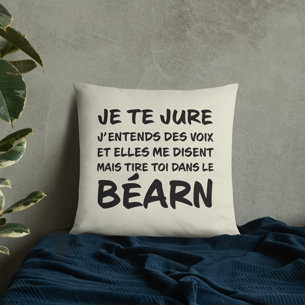 Coussin décoratif Béarn, j'entends des voix 55x55 cm - Ici & Là - T-shirts & Souvenirs de chez toi