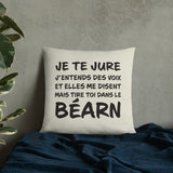 Coussin décoratif Béarn, j'entends des voix 55x55 cm - Ici & Là - T-shirts & Souvenirs de chez toi