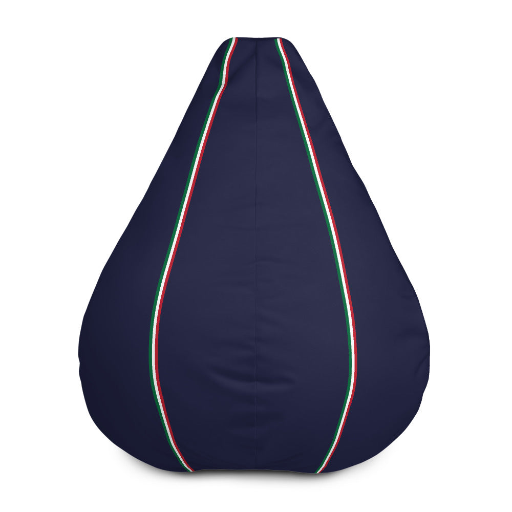 Pouf fauteuil-poire Italie bleu nuit - décoré à l'italienne