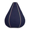Pouf fauteuil-poire Italie bleu nuit - décoré à l'italienne