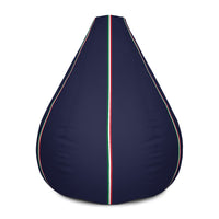 Thumbnail for Pouf fauteuil-poire Italie bleu nuit dos - décoré à l'italienne