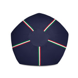 Pouf Fauteuil-Poire avec remplissage - Décoré à l'Italienne, bleu nuit et liseré Vert, Blanc, Rouge - Ici & Là - T-shirts & Souvenirs de chez toi