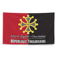 Thumbnail for Drapeau Toulousain Rouge et Noir - République Toulousaine - Ici & Là - T-shirts & Souvenirs de chez toi