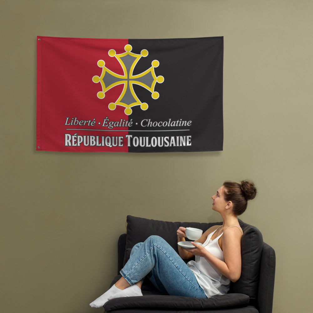 Drapeau Toulousain Rouge et Noir - République Toulousaine - Ici & Là - T-shirts & Souvenirs de chez toi