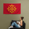 Drapeau occitan rouge et jaune - Croix du Languedoc