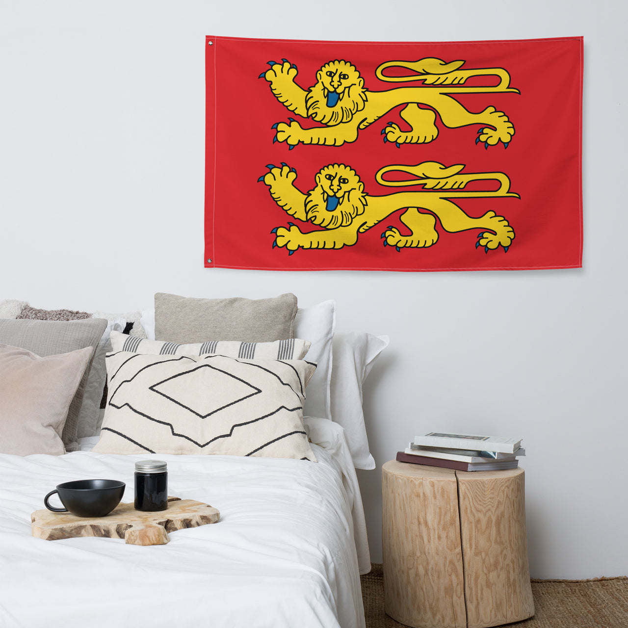 Drapeau Normand - PREMIUM - Normandie aux deux léopards ou lions léopardés