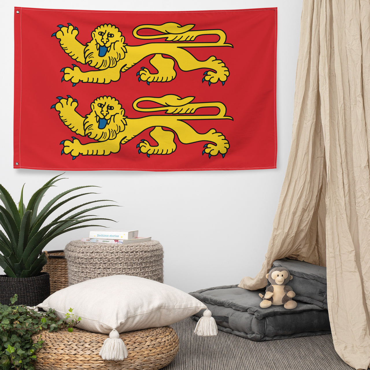 Drapeau Normand - PREMIUM - Normandie aux deux léopards ou lions léopardés