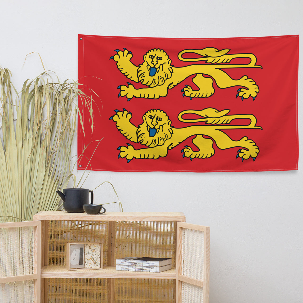 Drapeau Normand - PREMIUM - Normandie aux deux léopards ou lions léopardés