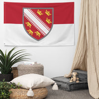 Thumbnail for Drapeau Alsacien Rot un Wiss avec Blason - PREMIUM - Décoration Alsace