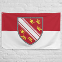 Thumbnail for Drapeau Alsacien Rot un Wiss avec Blason - PREMIUM - Décoration Alsace