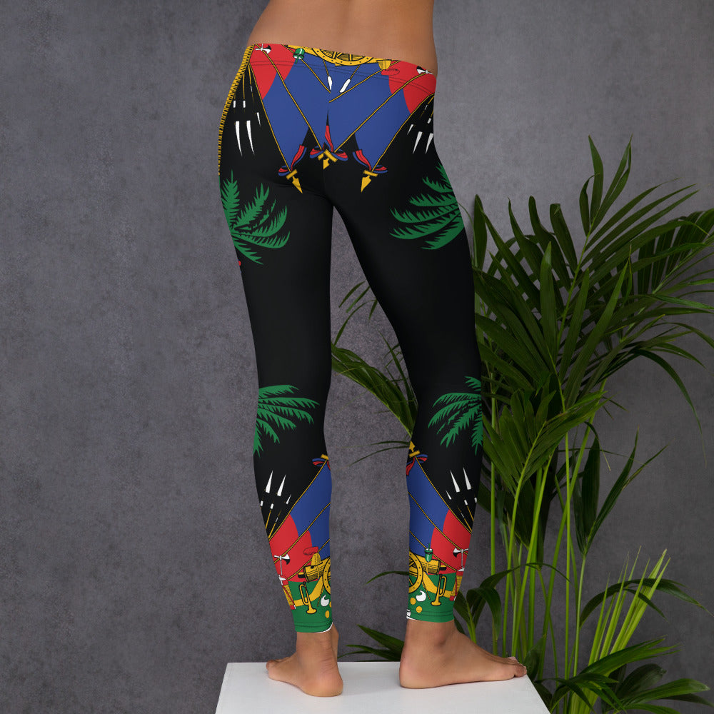 Leggings Haïti noir - Drapeau haïtien élégant